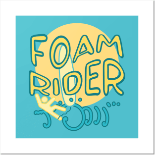 Foam rider - funny beginner surfer epic fail Posters and Art